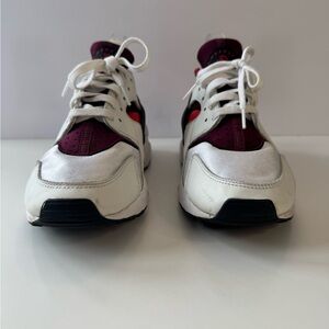 Nike Air Huarache "Red Oxide" sneaker in the white, Varsity Red, and black.